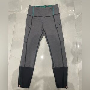 Lululemon Athletica Black and Gray Striped Leggings